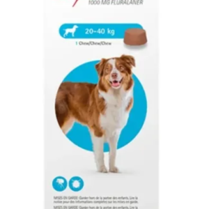 Bravecto perros grandes (20 – 40 kg) – 1000 mg.