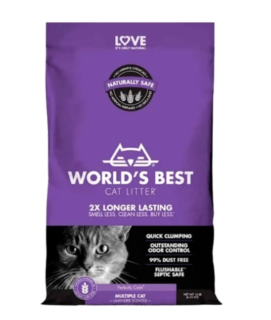 World’s Best Arena para Gato de Lavanda multicat – 6.35 Kg.